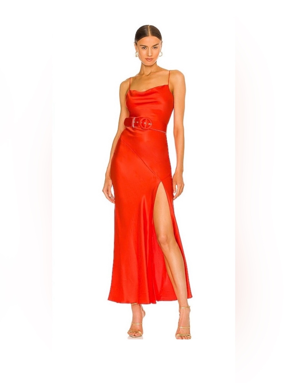 Nicholas Draped Belted 100% Silk Maxi Slip Dress w/ Belt Size US 6 Medium $395
